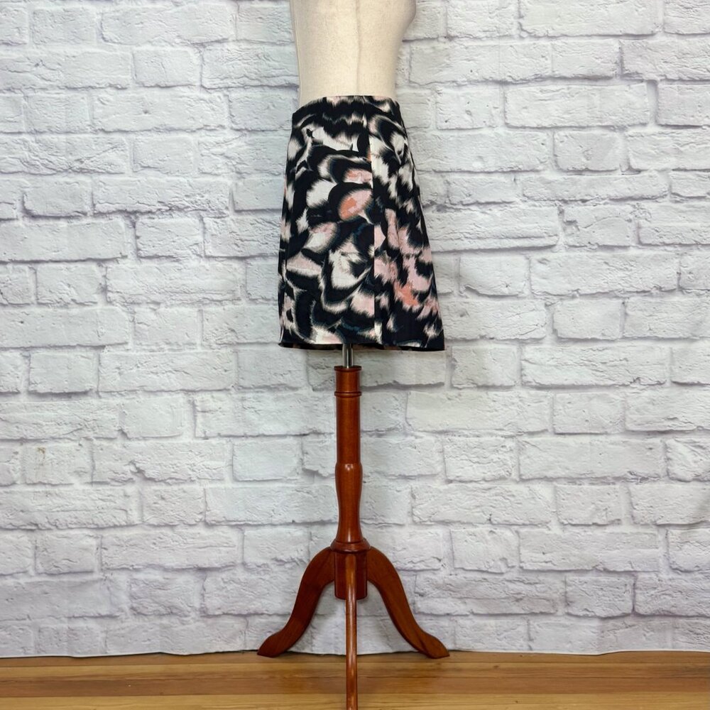 Jigsaw Black Cotton Brushstroke Print Mini Skirt - Picture 3 of 9